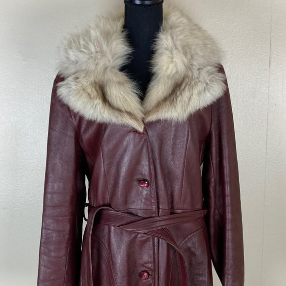 Leathers by New England Sportsware Jackets & Blazers - Twice HOST PICK Vintage Leather Coat Fox Collar 18